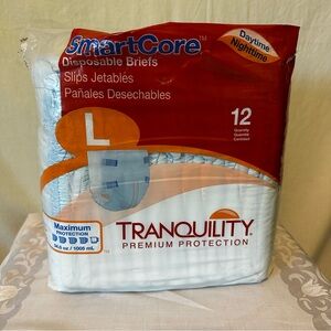 SmartCore Disposable Briefs Max Protection 12 Pack Adult Diaper Sz Large New